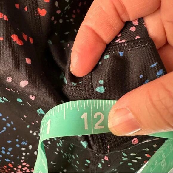 Avia charcoal gray with colorful specs Leggings back pocket capri plus size - Picture 7 of 9